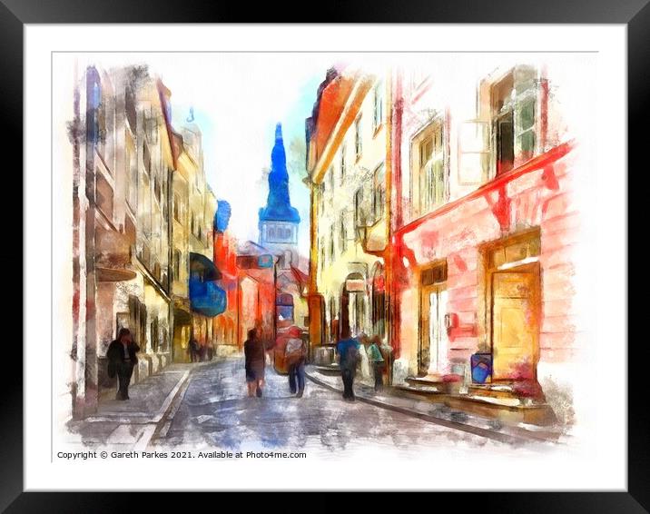 Tallin Old Town Framed Mounted Print by Gareth Parkes