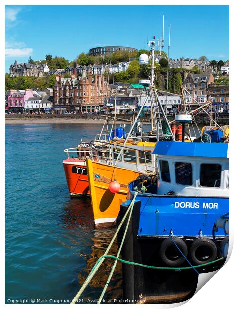 Fishing Boats Oban Harbour, Scotland Print by Photimageon UK