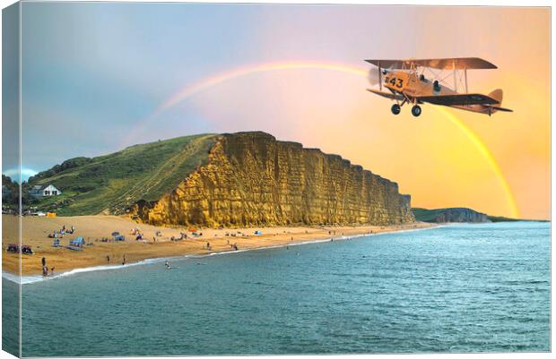 Tiger Moth At West Bay Canvas Print by Alison Chambers