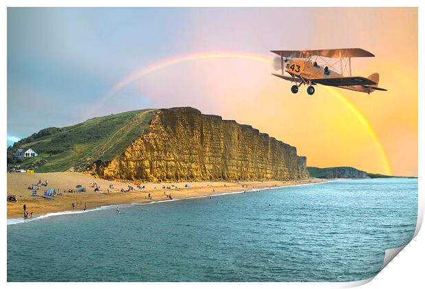 Tiger Moth At West Bay Print by Alison Chambers
