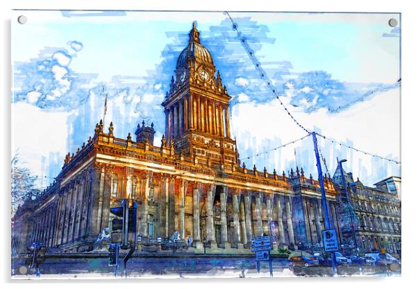 Leeds Town Hall Acrylic by Picture Wizard