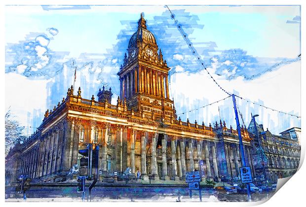 Leeds Town Hall Print by Picture Wizard