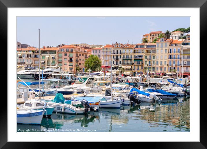Le Vieux Port - Cannes Framed Mounted Print by Laszlo Konya