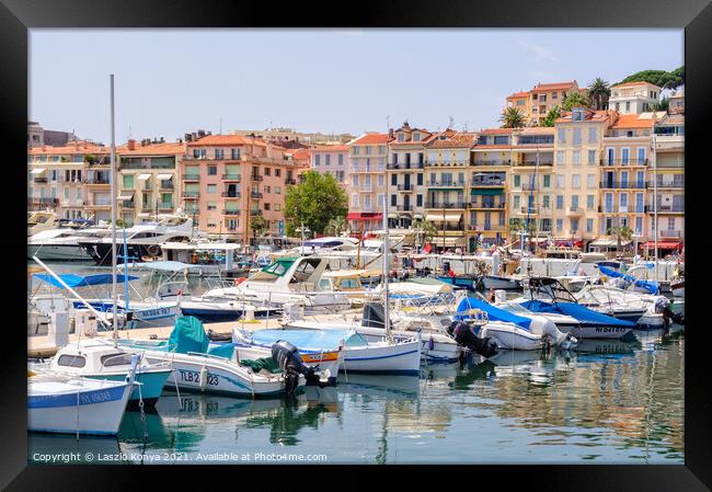Le Vieux Port - Cannes Framed Print by Laszlo Konya