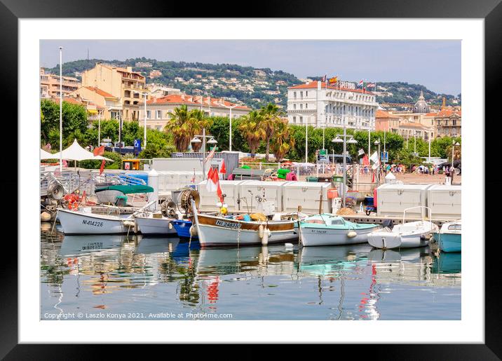 Le Vieux Port - Cannes Framed Mounted Print by Laszlo Konya