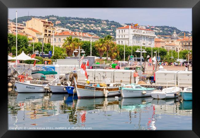 Le Vieux Port - Cannes Framed Print by Laszlo Konya