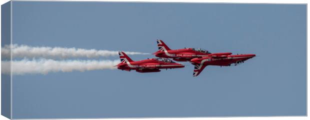 Red Arrows Inverted Pass Canvas Print by J Biggadike