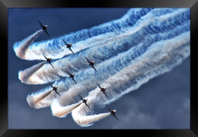 Red Arrows Display Team Framed Print by J Biggadike