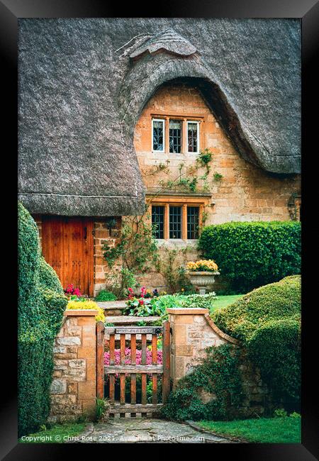 Chipping Campden, thatched cottage Framed Print by Chris Rose