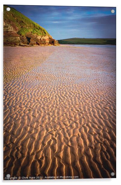 Daymer Bay beach, sand ripples Acrylic by Chris Rose