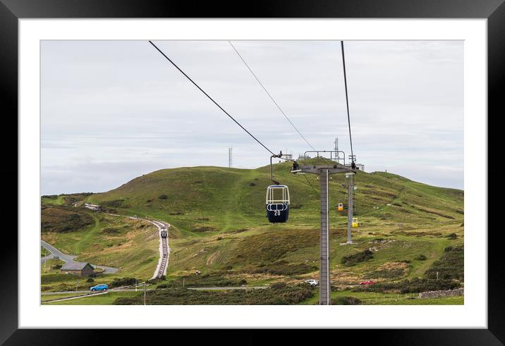 Cable cars on the Great Orme Framed Mounted Print by Jason Wells