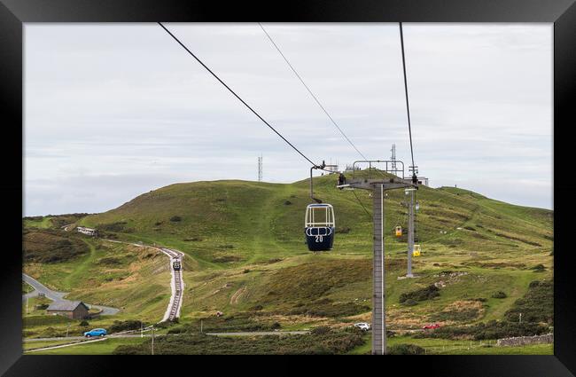 Cable cars on the Great Orme Framed Print by Jason Wells