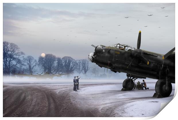 Time to go: Lancasters on dispersal Print by Gary Eason