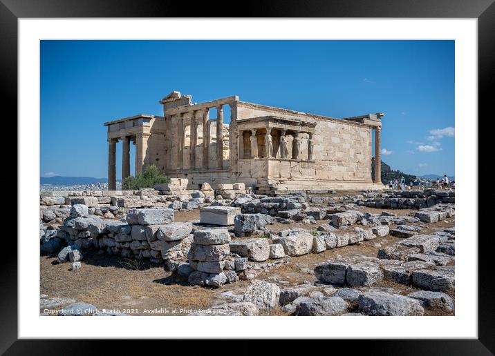 The Erechtejon at the Acropolis of Athens. Framed Mounted Print by Chris North