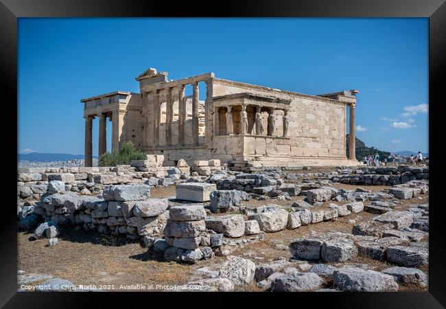The Erechtejon at the Acropolis of Athens. Framed Print by Chris North