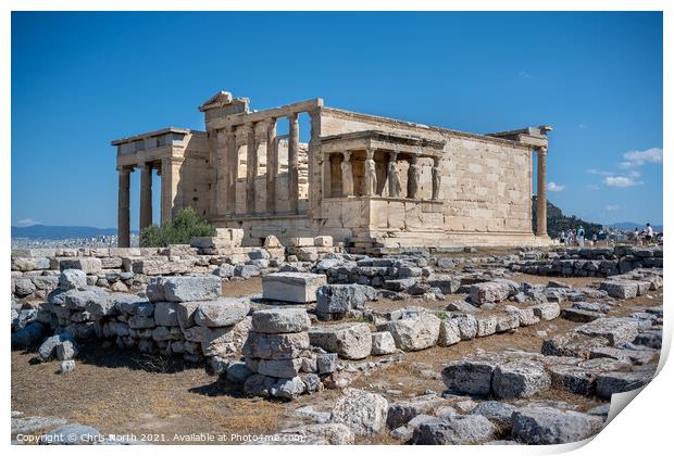 The Erechtejon at the Acropolis of Athens. Print by Chris North