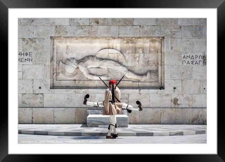 Monument of the Unknown Soldier in front of the Hellenic Parliam Framed Mounted Print by Chris North