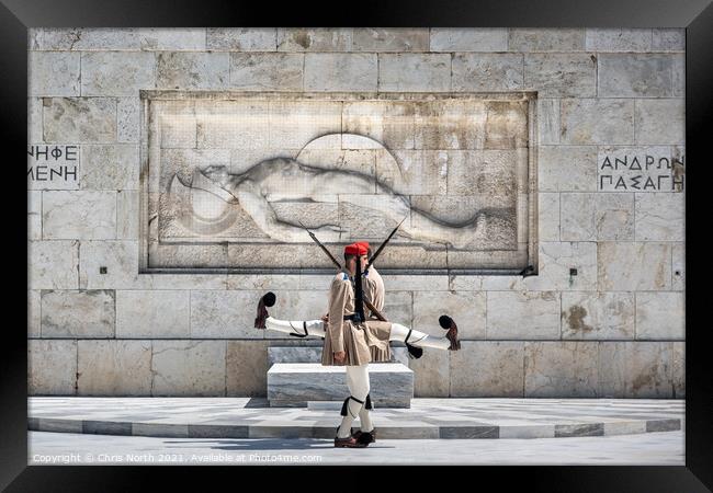 Monument of the Unknown Soldier in front of the Hellenic Parliam Framed Print by Chris North
