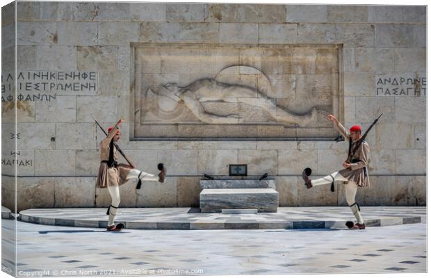 Monument of the Unknown Soldier in front of the Hellenic Parliam Canvas Print by Chris North