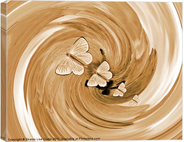 swirl of gold butterflies Canvas Print by Sharon Lisa Clarke