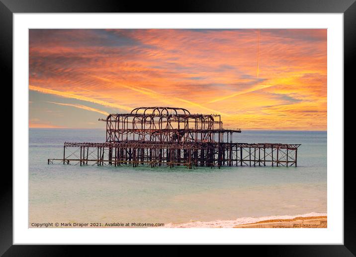 The old Brighton pier Framed Mounted Print by Mark Draper