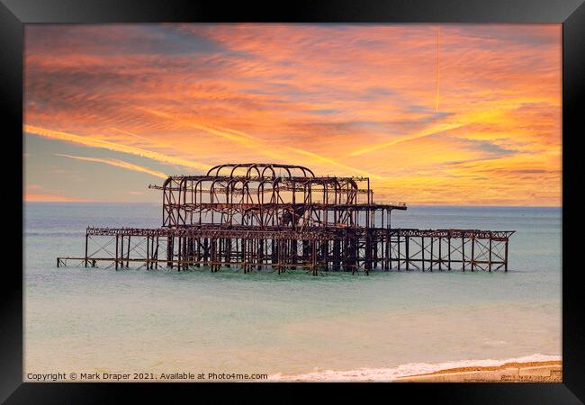 The old Brighton pier Framed Print by Mark Draper