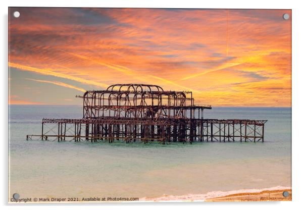 The old Brighton pier Acrylic by Mark Draper
