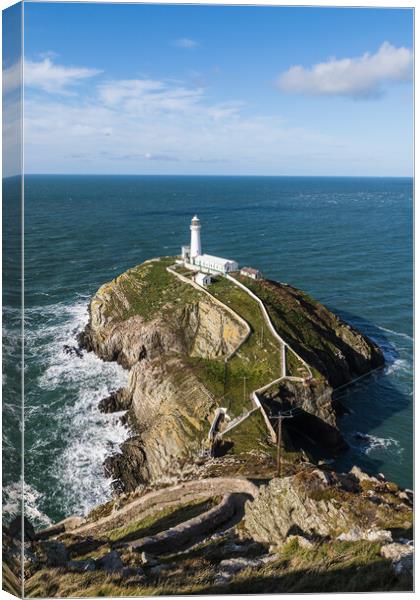 Looking down on South Stack Lighthouse Canvas Print by Jason Wells