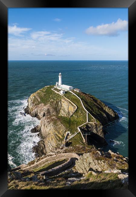 Looking down on South Stack Lighthouse Framed Print by Jason Wells