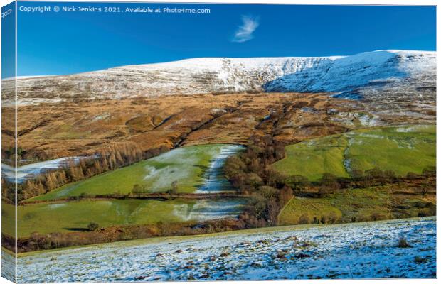 Pen Milan Brecon Beacons National Park in Winter Canvas Print by Nick Jenkins