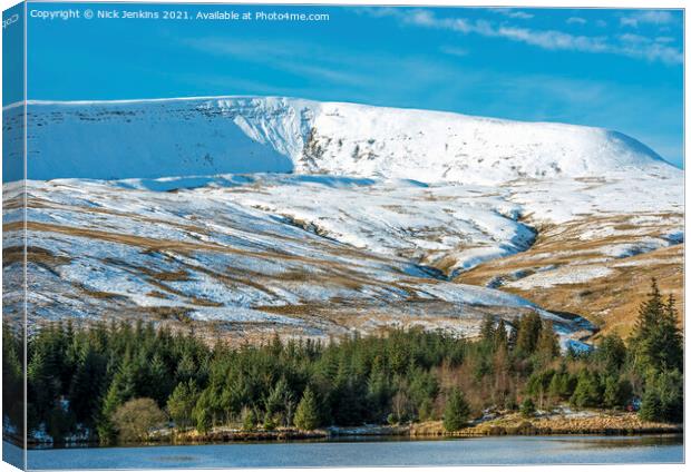 Fan Fawr in the Brecon Beaons in Winter Canvas Print by Nick Jenkins