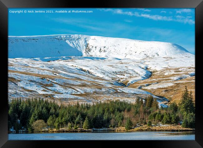 Fan Fawr in the Brecon Beaons in Winter Framed Print by Nick Jenkins