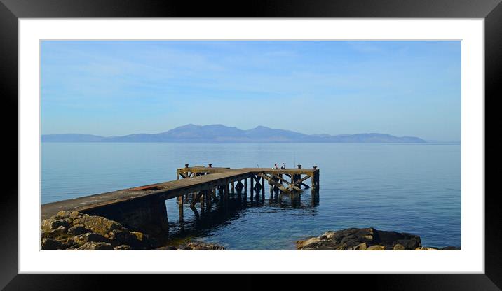 Portencross jetty and Isle of Arran Framed Mounted Print by Allan Durward Photography