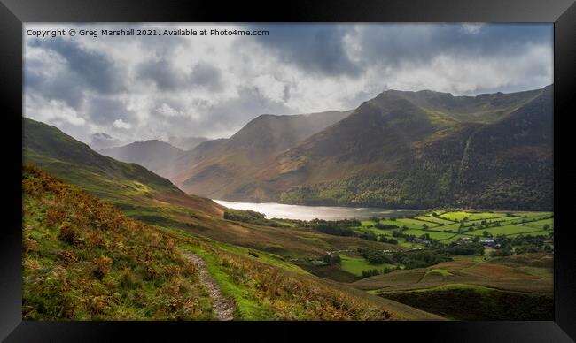 Sun dappling over Buttermere, The Lake District Framed Print by Greg Marshall