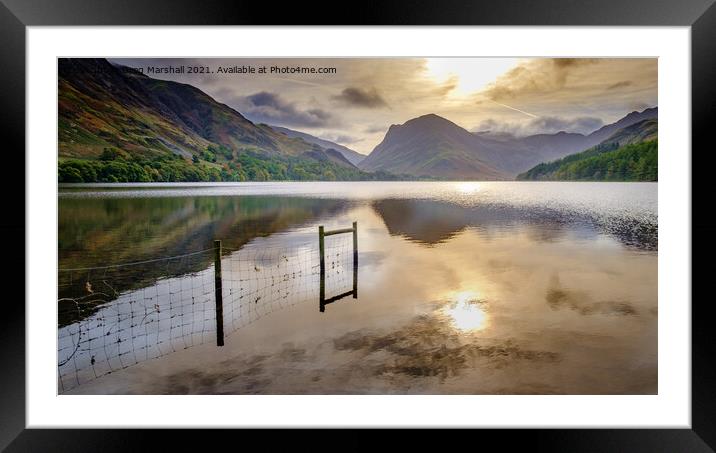 Buttermere Sunrise stillness Lake District Framed Mounted Print by Greg Marshall
