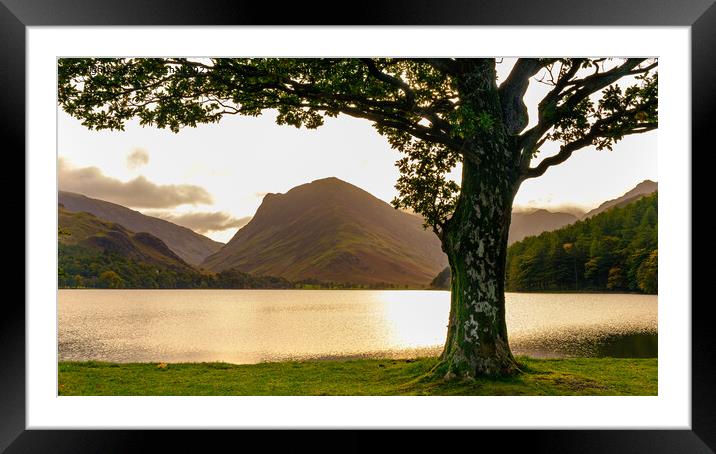 Buttermere with Fleetwith Pike at Sunrise Lake District Framed Mounted Print by Greg Marshall