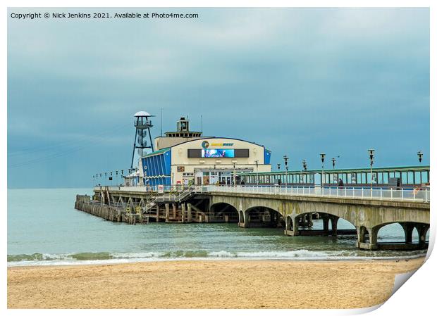 Bournemouth Pier Dorset in November  Print by Nick Jenkins
