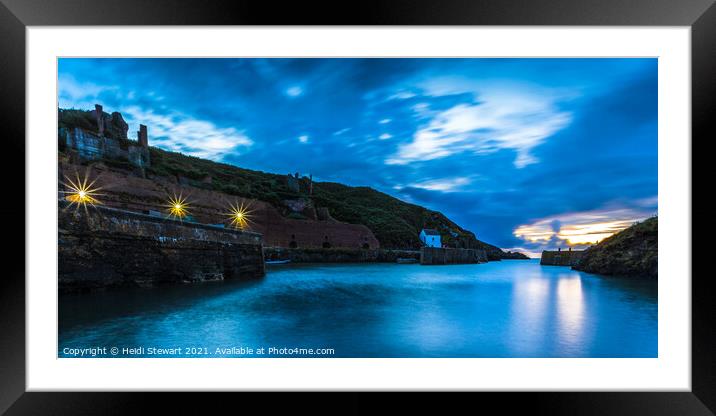 Porthgain Harbour at Night Framed Mounted Print by Heidi Stewart
