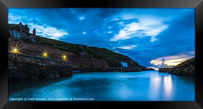 Porthgain Harbour at Night Framed Print by Heidi Stewart