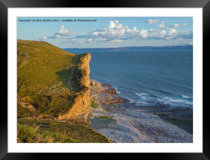 Cwm Nash Beach Glamorgan Heritage Coast  Framed Mounted Print by Nick Jenkins