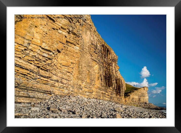 Glamorgan Heritage Coast Cliffs at Cwm Nash Beach Framed Mounted Print by Nick Jenkins