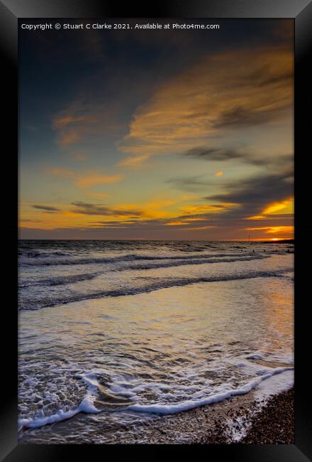 Bognor sunset Framed Print by Stuart C Clarke