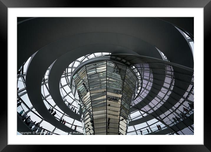 Interior of German Reichstag Parliament glass structure building Framed Mounted Print by Luis Pina