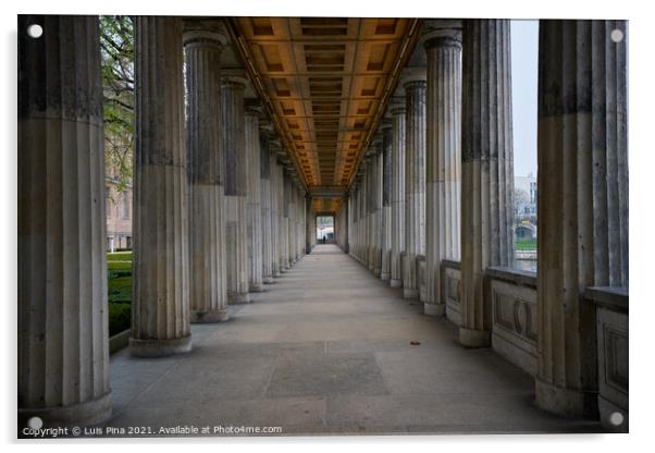 Columns in Alte Nationalsgalerie museum in Berlin Acrylic by Luis Pina