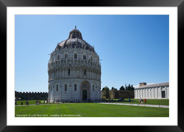 Pisa Baptistery Battistero di San Giovanni on a summer day Framed Mounted Print by Luis Pina