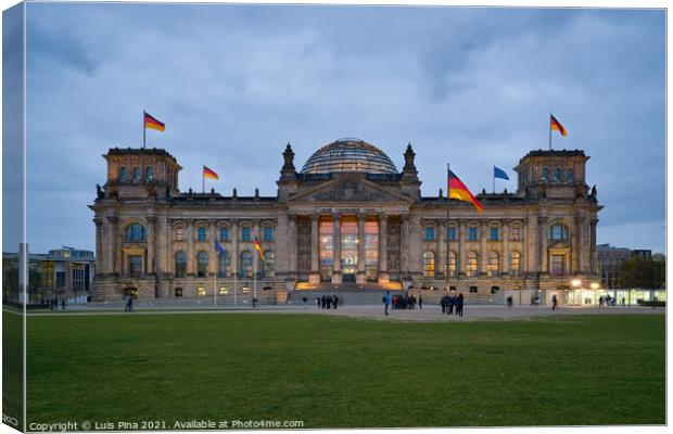 German Bundestag Reichstags Parlament building in Berlin Canvas Print by Luis Pina