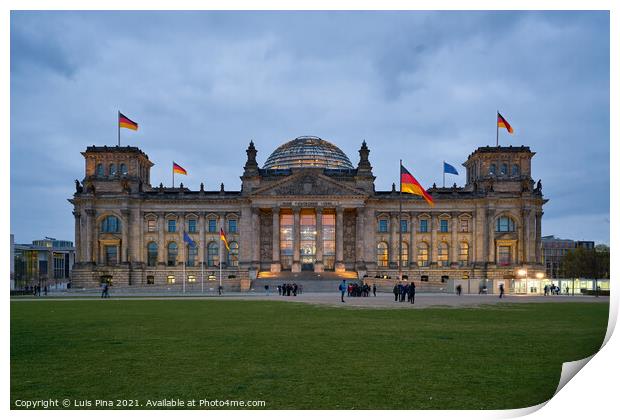 German Bundestag Reichstags Parlament building in Berlin Print by Luis Pina