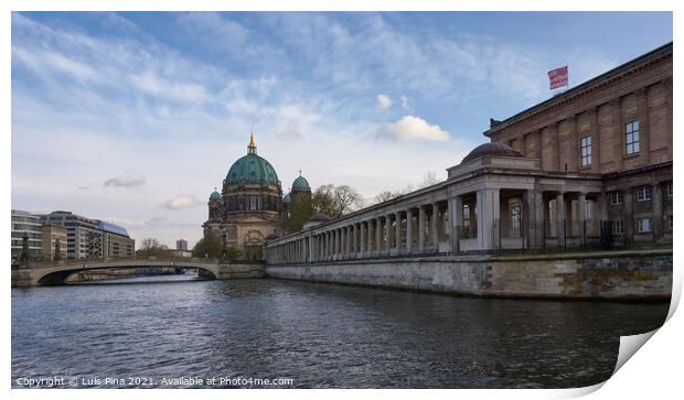 Berliner Dom Cathedral Church and Alte Nationalsgalerie museum Print by Luis Pina