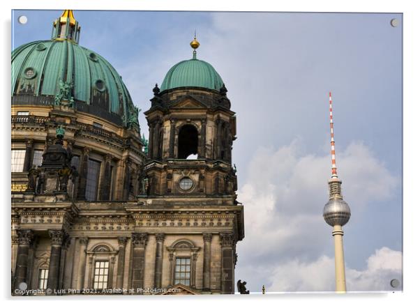 Berliner Cathedral Dom and Berlin TV Tower Acrylic by Luis Pina