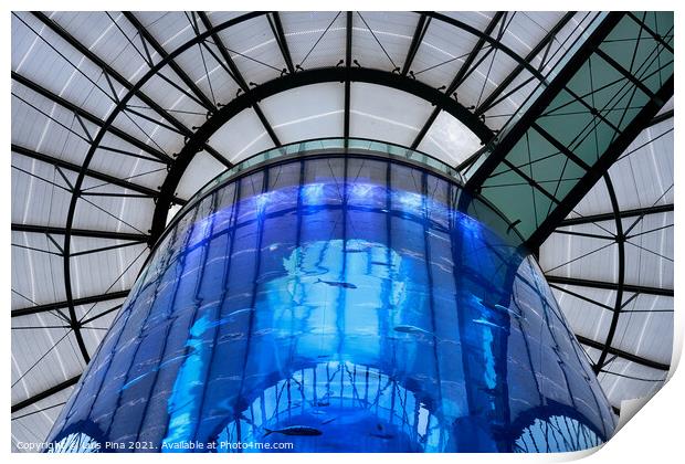 Aquarium inside Radisson Hotel Sea Life in Berlin Print by Luis Pina
